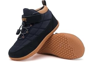 Wizshoe Scarpe Piedi Nudi Invernali Ragazzo Ragazza Barefoot Trail Running Antiscivolo Impermeabili Comode Imbottitura Calda Minimaliste Sneakers Leggere Bambini