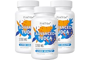 ‎P!NKTRIBE TUDCA Supplement 1200mg pro Portion, (3 Pack) 180 Kapseln, Ultra Strength Tauroursodeoxycholic Acid, Erstklassige Qualität