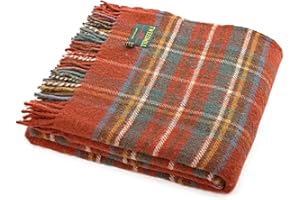 TWEEDMILL - MADE IN UK Antique Royal Stewart Tartan Picnic Blanket Wool Throw Travel Rug
