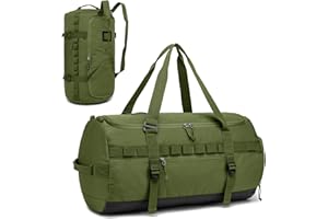 TAIHOYIN Bolsa de viaje de 60 l con compartimento para zapatos, grande, bolsa de deporte, mochila para hombre y mujer, impermeable, para fin de semana, equipaje de mano, MOLLE VERDE, 60L-Molle,