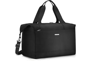 VSNOON Ryanair Handgepäck 40x30x20, 25L Faltbare Weekender Reisetasche für Männer Frauen, wasserdichte Wizzair Handgepäck Tasche, Weekender Reisetasche für Reise, Wochenende, Gym, Schwarz