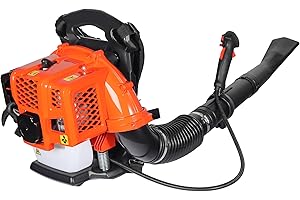 WilTec Souffleur de Feuilles à Dos – Moteur à Essence 2 Temps 1,7 CV – Éléments de Commande sur poignée – avec Buses – Souflleuse pour enlèvement Feuilles mortes Jardinage