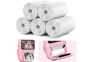 Papel Térmico para Cámaras Instantáneas Infantiles, GREENKINDER Papel de Impresión para Cámaras Infantiles, Papel Térmico de Impresión Instantánea, Papel de Recarga para Cámaras Infantiles(5 Rollos)