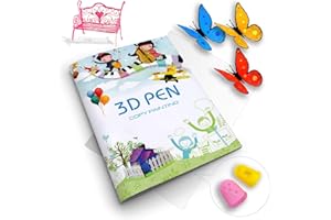 SONGTIY 3D-Druck-Zeichenbuch, wiederverwendbare, farbenfrohe Vorlage mit 40 Mustern aus dickem Papier mit einer durchsichtigen Platte, Mal-Graffiti-Vorlage für 3D-Stift, DIY-Geschenk