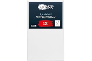 Artina Tela per Dipingere 60x100 cm - 100% Cotone 280g/m² – Telaio in Legno Certificato FSC – Non Si deforma – Canvas Tela Bianca Tele per Pittura – Tele per Dipingere Grandi Akademie