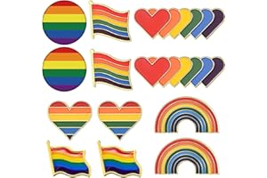 EURHOUSE 12 Stück Regenbogen Anstecknadel LGBT Pride Pins Anstecker Broschen Flagge Herz Homosexuell Lesben Pins Abzeichen für Pullover Schals Hut Kragen Taschen Anzüge Rucksack Damen Frauen Männer