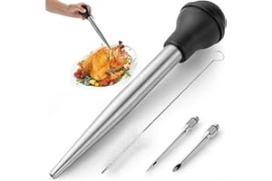 RANRAO Poire à dinde en acier inoxydable avec double aiguille en métal de qualité alimentaire pour la cuisine domestique