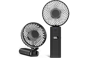 GABLESS Mini ventilateur USB, portable, silencieux, de table avec batterie 5200mAh, rechargeable, 5 vitesses pour bureau, 4-20 heures d'utilisation