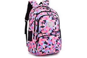 IvyH Zaino Scuola Elementare Ragazze Impermeabile Zaini Bambino Sacchetti di Scuola Leggero Campeggio Borse Casual Daypacks per Adolescenti Studenti 3 Pezzi