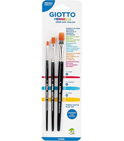 Royal And Langnickel - Set Di 4 Pennelli Con Setole E 4 Pezzi, Colore: Cammello Rotondo 1, Piatto 6 - 6