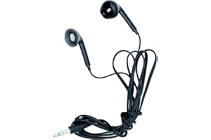 MULTIMEDIA & ENGINEERING M&E 50 Premium-Kopfhörer – 50 Stück – Kopfhörer mit 3,5 mm Klinkenanschluss, in umweltfreundlichen Beuteln für maximale Hygiene, Schwarz, 50 Stück