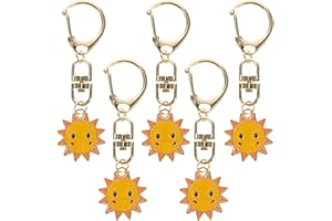 PRETYZOOM Pack of 5 Sun Key Chains Alloy Key Rings Key Holder Party Favour Gift Charm for Purse Car Handbag Backpack