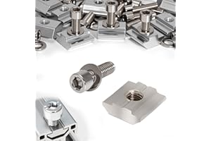 KINETOX 32 Stück Nutensteine M6 Set T-Nut M6 T-Slot Nutmuttern Schrauben 3030 Serie Schiebemuttern M6 T Nut Schiene für Aluminiumprofil Extrusionsschlitz