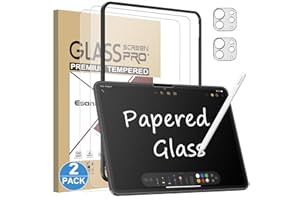 Esanik Feel like Paper für iPad Pro 13 Zoll M4 2024 für Panzerglas, 9H Matt Schutzfolie für iPad Pro 13 Displayschutz folie mit Kameraschutz (2+2 Stück)