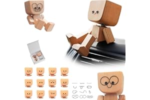 Schüttelmann Wackelfigur Auto, Wackelfigur Holz, Lustige Auto Deko Armaturenbrett-Dekoration, Kreative Ornamente für Schreibtische, Schränke und Bürotische