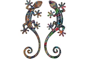 BY SIGRIS Signes Grimalt Adornos Pared en Resina | Lagartijas Decorativas Pared - Adorno Pared Jardín, Pack de 2 Lagartijas - 4x13x35 cm
