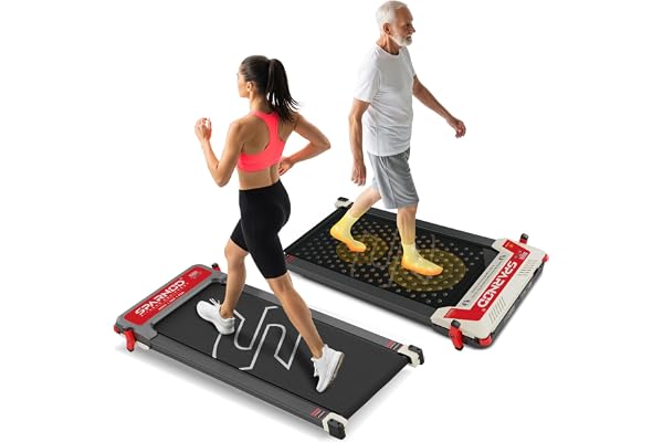 Sparnod Fitness STH-3003 3-in-1 Double-Sided Walking Pad Treadmill for Home Use with Acupressure Massage Pad, 1-6 km/h, 5 Massage Speed Modes, LED Display, Incline, 2.5 HP Motor, Supports Up To 120 kg