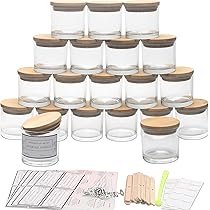 MILIVIXAY Paquete De 12 Tarros De Vidrio Esmerilado De 12 Onzas Con Tapas Y Kits De Fabricacion De Velas Tarros De Vela Vacios A Granel Para Hacer