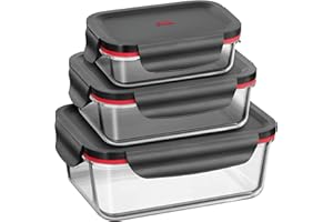 Silit Zestaw Pojemników, Czarny/Czerwony, 3 Sztuki