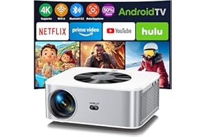 Proiettore portatile【Auto Keystone】Horlat WiFi 6 Bluetooth Porjector Supporto 4K, 28000 Lumen Full HD 1080P Videoproiettore, Zoom 50%, Proiettore Home Cinema per TV Stick/smartphone