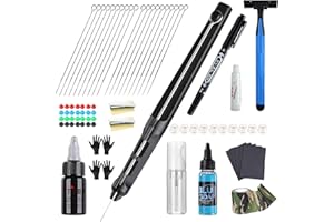 Stigma Zestaw do ręcznego pokerowania i przyklejania, zestaw długopisów do przyklejania i wybijania, ręczne pióro ze stopu aluminium z 20 igłami, artykuły DIY dla ukochanej osoby (GK801-1)
