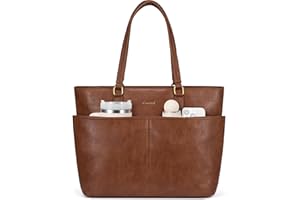LOVEVOOK Laptop Handbags for Women, Large Tote Bags, Ladies Work Bag with Compartments, PU Leather Shoulder Bag, Designer Hand Bag for School, Office, Business