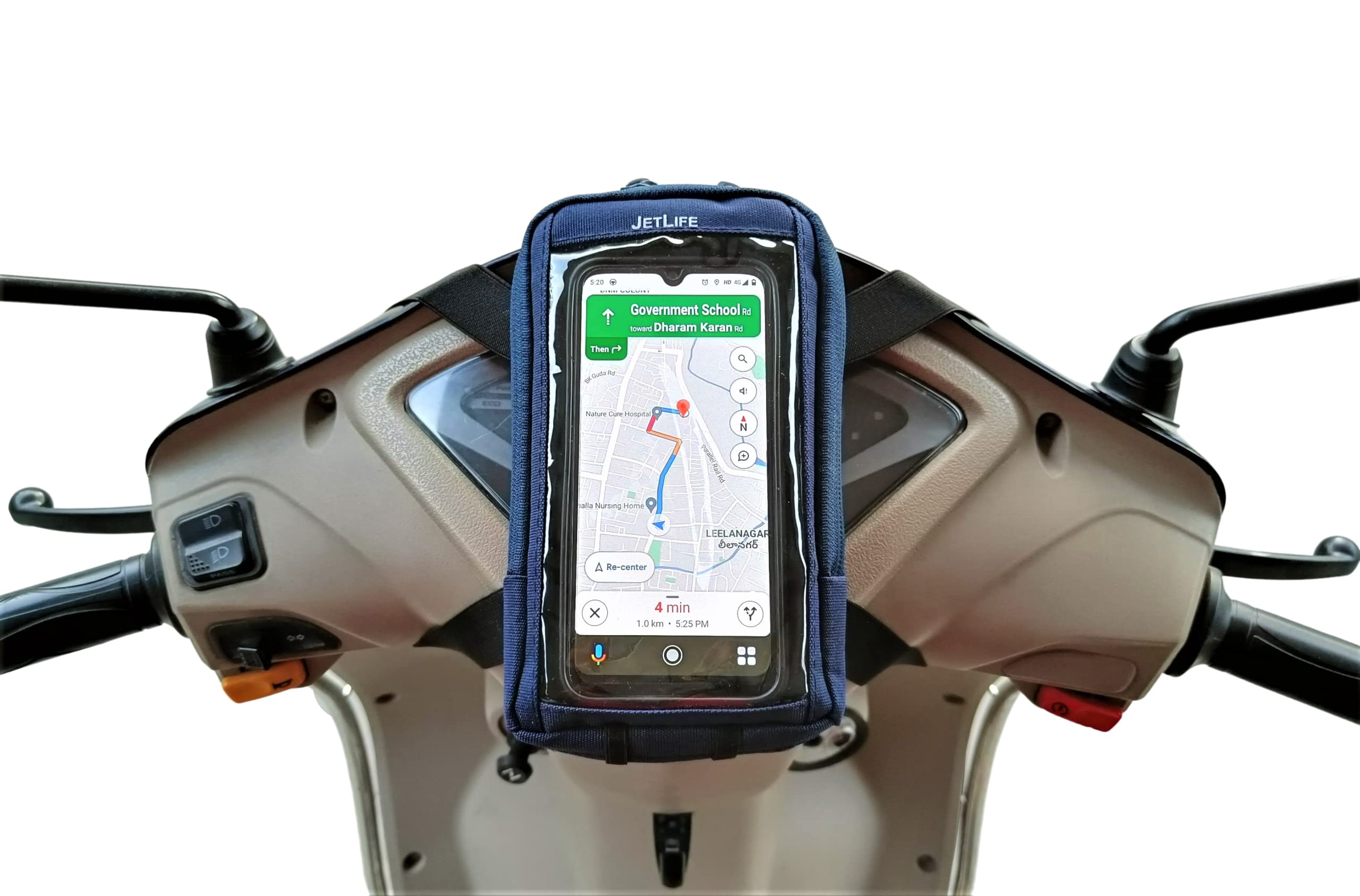 JETLIFE Universal Mobile Holder/Pouch/Cover for Scooters Scooty Activa Jupiter EV's | X1 Model (Navy Blue)