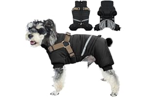 Hjyokuso Dog Coat, Warm Dog Jacket, Dog Coats Waterproof With Harness, Warm Coats & Jackets For Small Medium Large Dogs, Dog Coats With Legs, Dog Clothes, Dog Winter Coat With Zipper Closure - L