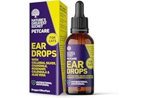 NATURES GREATEST SECRET Nature's Greatest Secret Antibacterial Ear Drops for Cats 30ml | Colloidal Silver & Botanicals | Soothes & Cleans | Vegan | UK Made