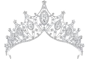 KATLEAY Hochzeit Diadem, Krone Strass, Krone Kristalle Tiara, Braut Tiara Diadem, Diademe für Mädchen Kristall, Prinzessin Tiara Geburtstag Erwachsene, für Hochzeitsfeier, Halloween, Bankett (Silber)