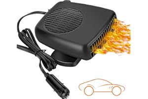 Showvigor Calefactor Coche, Calefactor Coche Mechero Portátil 150w 12v Calentador de Ventilador Dos en Uno Función de Calentamiento y Enfriamiento Descongelador de Parabrisas