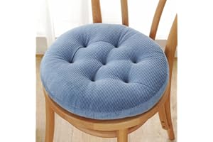 Lukery Stuhlkissen rutschfeste, Waschbare Weiche Sitzkissen Komfort Stuhlauflage als Stuhl Kissen für Outdoor & Indoor Gartenstuhl, Küche oder Esszimmerstuhl (blau,Rund 40cm)
