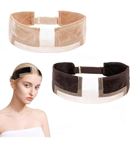 Fluwelen Pruik Grip Hoofdband Verstelbare Pruik Haarband Dunne Elastische Antislip Pruik Hoofdband Hoed Sjaal Grip Band(Beige