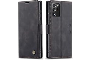 Ququcheng123 Lederhülle kompatibel mit Samsung Galaxy Note 20 Ultra Hülle,Flip Case Schutzhülle Klapphülle Handyhülle mit Standfunktion-Schwarz