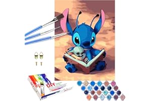 QDUODUO Malen Nach Zahlen Erwachsene Kinder, 40x50cm Groß Paint by Numbers mit Leinwand Pinseln Acrylpigment, Cartoon Stich DIY Handgemalt Gemälde Kit für Jungen Mädchen ab 6 Jahre und Home Deko