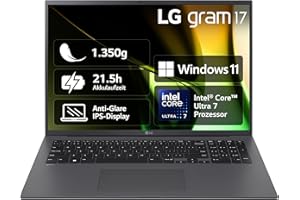 ‎LG LG gram 17 Zoll Laptop mit Windows 11 Intel Core Ultra 7, 32GB RAM, 2TB SSD, Windows 11, 16:10 IPS-Display, 17Z90S-G.AD7CG - Grau