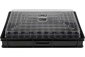 GREEN24 Anzucht System GW-96-H bestehend aus Profi Wasserwanne GW657, passender Kapillarmatte (Wasseraufnahme 3L je qm) und Topfplatte mit 96 Töpfen (Ø42mm, 65mm hoch) inkl. passender Abdeckhaube