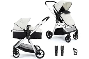 Babymore Mimi 2 in 1 Pram Pushchair - Silver