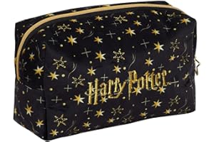 Trousse de Maquillage Harry Potter pour Femmes et Filles, Trousse en Velours Noir pour cosmétiques et Articles de Toilette, Accessoire de Voyage, Cadeau des Reliques de la Mort.