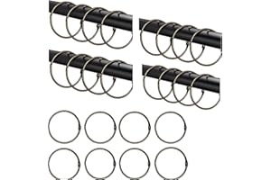 YITOBICI 24 metalowe pierścienie do zasłon, 50 mm do otwierania, pierścienie do zasłony prysznicowej, pierścienie do zawieszania zasłon prysznicowych i karniszy, pierścienie do książek (brązowe)