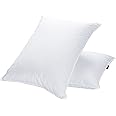 JA COMFORTS Goose Feather Down Bed Pillows (2 Packs)- King(20IN×36IN), High Fill Weight, Double-Layer Downproof Fabric Design, Goose Down Filling, 600 Thread Count,100% Cotton Cover, White