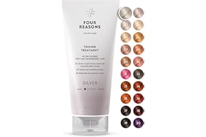 FOUR REASONS Color Mask - Silver - (27 Colors) Toning Treatment, Color Depositing Conditioner, Tone & Enhance Color-Treated Hair - Semi Permanent Hair Dye, Vegan and Cruelty-Free, 6.76 fl oz