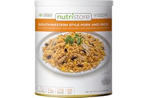 Nutristore Freeze-Dried Southwestern Style Pork and Rice | Emergency Survival Bulk Food Storage Meal | Perfect for Everyday Quick Meals and Long-Term Storage | 25 Year Shelf Life | USDA Inspected