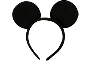 ‎OBLIQUE UNIQUE Oblique Unique Maus Haarreif Schwarz - Haarreifen mit Mausohren für Damen, Herren & Kinder - Perfekt für Maus Kostüm, Karneval, Fasching & Mottoparty - Bequemer Kopfreif in Einheitsgröße