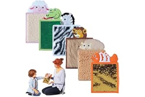 WEITING 6 pcs Tapis Sensoriel pour Enfants Autistes, Portable Réutilisable Tapis Sensoriel en Poils d'animaux, Convient Aux Enfants Autistes Et Aux Explorateurs Sensoriels