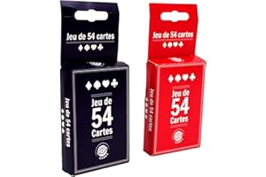 MGM GAMES - Jeu de 54 Cartes - 144633LIN - Rouge ou Bleu - Papier - À partir de 5 Ans