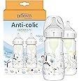Dr. Brown’s Natural Flow Anti-Colic Options+ Wide-Neck Baby Bottle Designer Edition Bottles, Dinosaur Decos, 9oz/270ml, Level 1 Teat, 2-Pack, 0m+