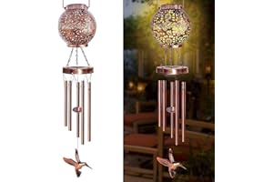 ‎HYWEAN HSAFE Solar Windspiel Schmetterling Windspiele für Garten Weihnachten Geschenke für Mütter Geburtstag Geschenke Windspiel für Draußen Hängeleuchte für Garten