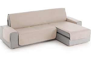 TEXTIL-HOME Housse de canapé Adele, Protection rembourrée pour canapé d'angle Droit. Taille -200cm. Couleur Beige (VU of Face)