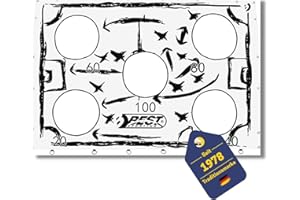 ‎B BEST SPORTING Best Sporting Torwand für Fußballtor I Fußballwand mit verschiedenen Farbmotiven I Tor Wand 193cm x 153cm I Torwand Kinder mit 5 Schusslöchern, 5 Heringen & 6 U-Haken I Fussball Wand Fatzo